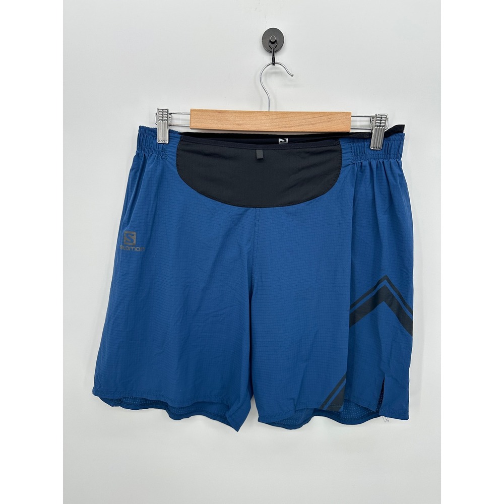 Salomon S/Lab Mens Blue Trail Running Shorts Integrated Liner Size L C12404